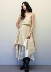 Double-layer tube top dress
